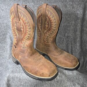 Rocky Long Range Size 10.5W ASTM F2413-18 Mens Western Brown Safety Toe